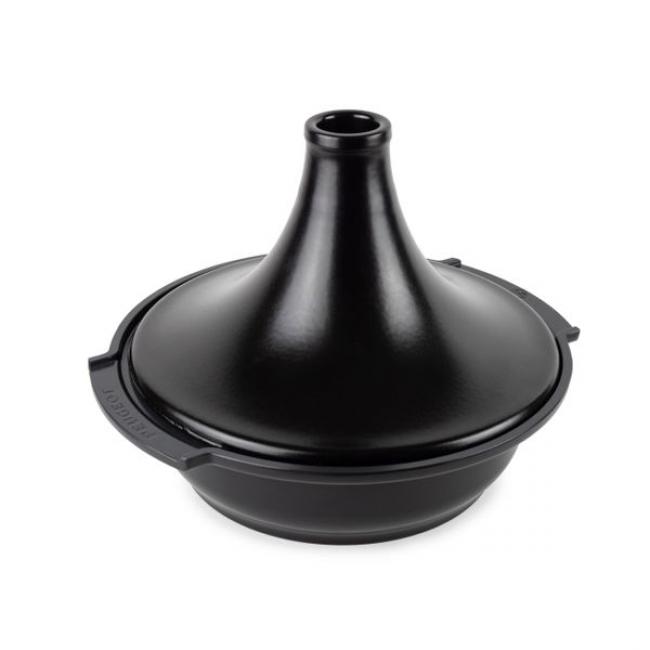 Tajine base en Aluminium recycl&eacute; et couvercle en c&eacute;ramique Noir Satin 30 cm